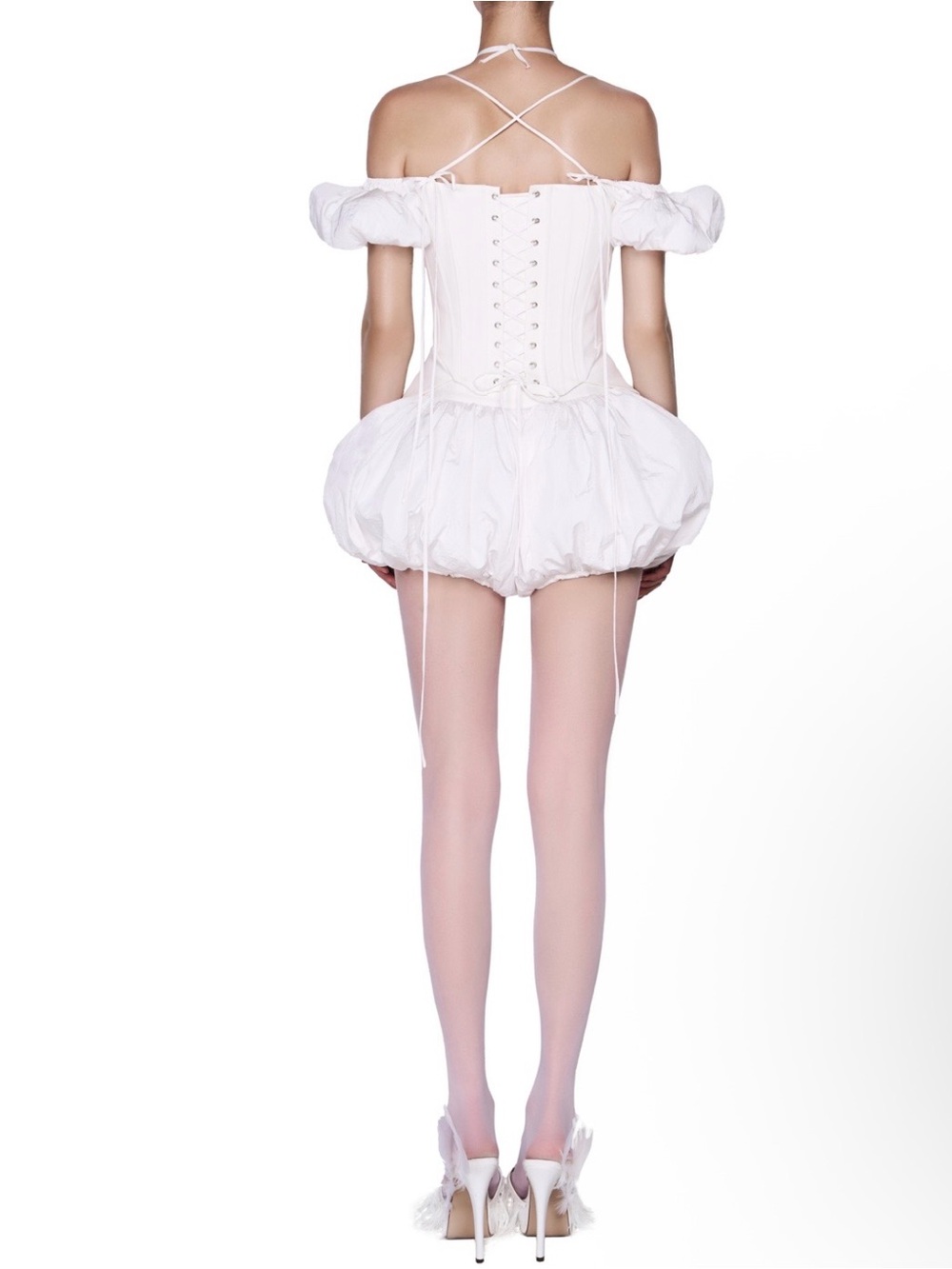 White Women's Bubble Shorts